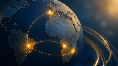 Mapa mundial iluminado mostrando los países donde se habla el idioma portugués.
