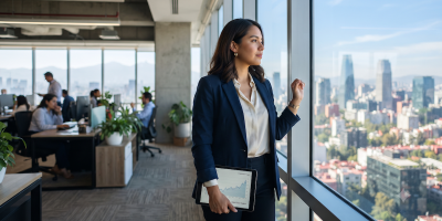 Profesional mexicano preparando una certificación internacional de inglés para el sector de nearshoring
