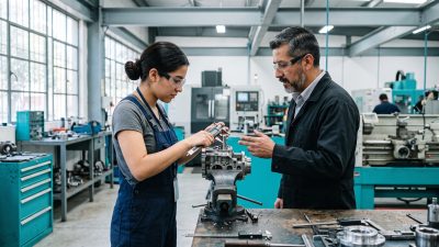 Aprendiz en un taller técnico durante su Ausbildung en Alemania