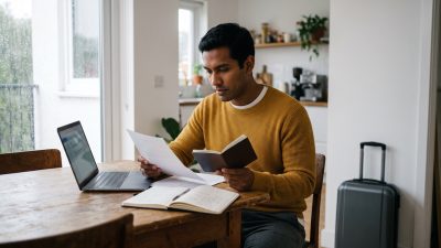 Joven profesional latinoamericano revisando qué nivel de alemán necesita para trabajar en Alemania