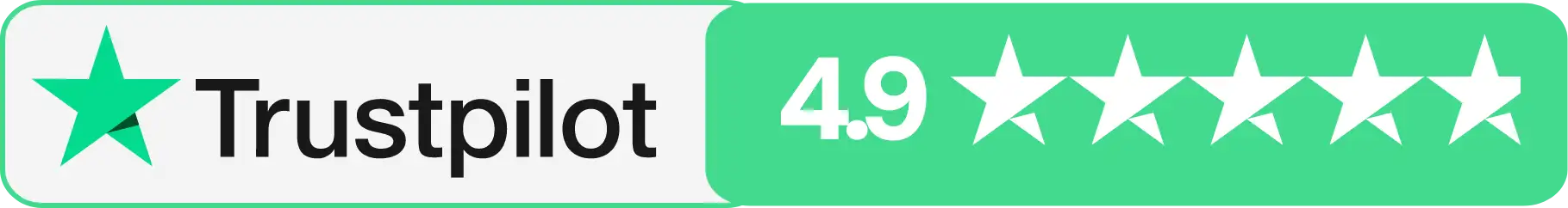 Trustpilot Badge TrustPilot rating of 4.9